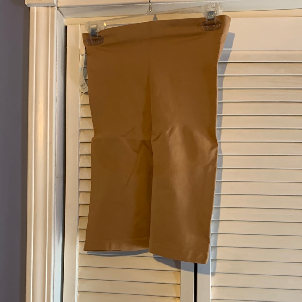 Tan High-Waisted Shapewear Shorts - Picture 2 of 5